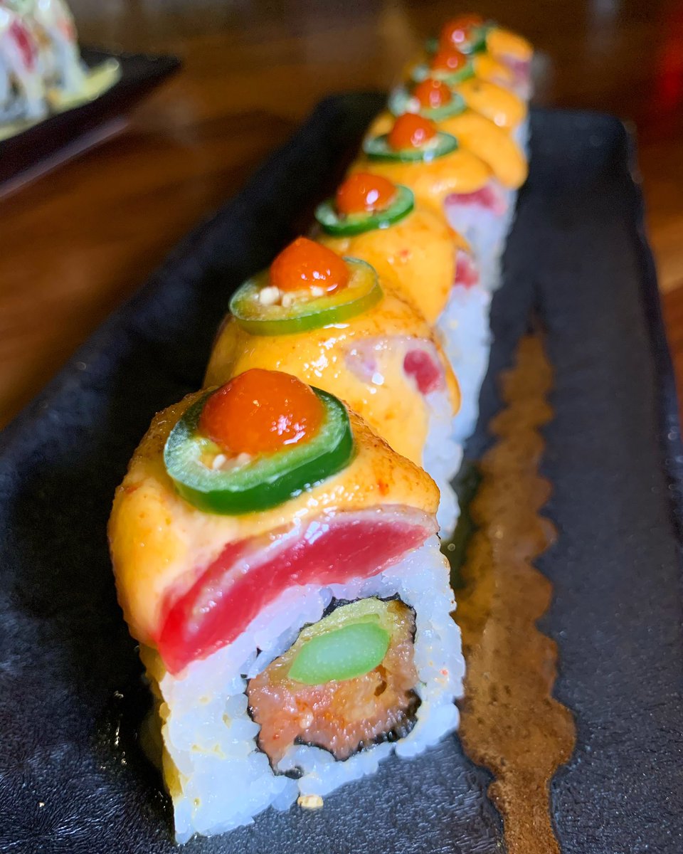 FudoATL's tweet photo. There are no games to be played when you’re hungry for our ‘Hunger Games’ roll! 🏹🍣🤤

#fudoatl #atlsushi #atlantasushi #chambleeeats #atlfoodies https://t.co/oxDGPCWIUL
