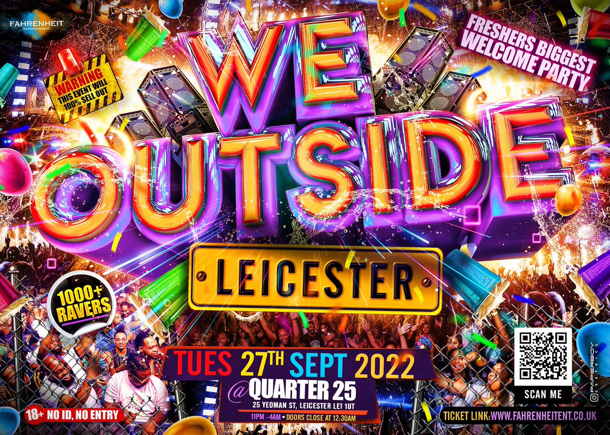 LEICESTER WE OUTSIDE 🤩‼️

LETS SHOW THE FRESHERS HOW TO PARTY 🎉 

TICKETS OUT NOW ‼️

DON’T LACK ❌

LINK IN THE BIO 📲