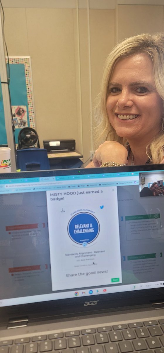 BrendaMarie0505's tweet photo. Making learning relevant and challenging is one of Mrs. Hood's strengths! Cheers to her on her first badge of this school year! @pampaisd @RCPerez1 @engage_learning https://t.co/l1V0t5TSfT