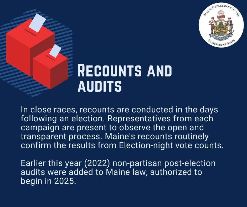 MESecOfState's tweet photo. Do you have questions about how Maine runs elections? Here are the facts.
๐งต 3/3
#MEPolitics https://t.co/OjEfoej48m