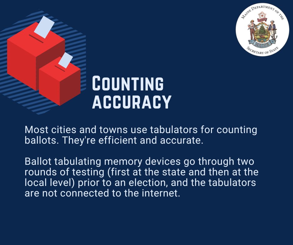MESecOfState's tweet photo. Do you have questions about how Maine runs elections? Here are the facts.
๐งต 3/3
#MEPolitics https://t.co/OjEfoej48m