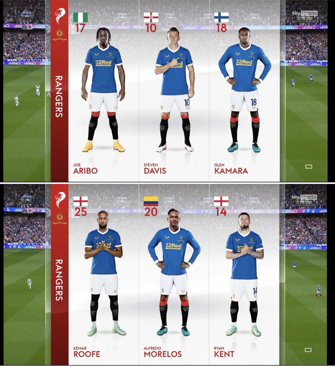 Zeshankenzo's tweet photo. Was just remembering @ClydeSSB about the time Morelos was so fat &amp; unfit, they stuck his head on Glen Kamara’s body for the Sky Pics, changed the flag, took the number off his shorts, made his neck longer, and painted his wee knees a different colour.

Did this enable him? https://t.co/Yg9KbLkVm1