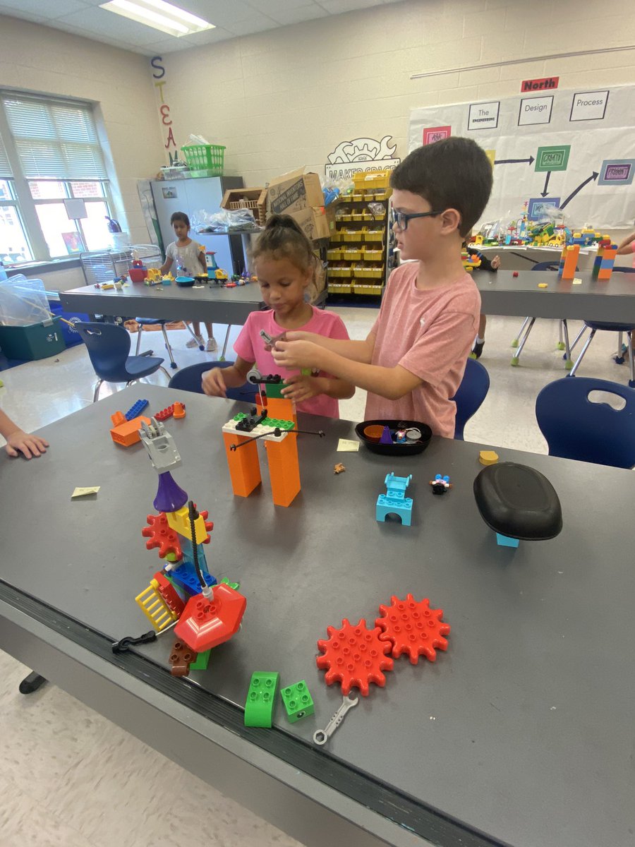 1st grade measured the temperature of playground equipment on a hot day. Now they are designing shading structures @JKESWPS