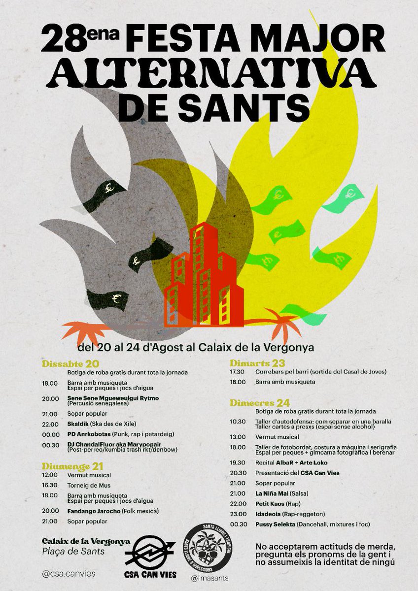 PUSSY SELEKTA IS BACK. Demà dimecres punxo (faig de selectora) a les <a href="/FmaSants/">FMASants</a> , passada la mitja nit al passeig al costat del <a href="/CSACanVies/">Hem tornat a @SomCanVies</a> aka Calaix de la Vergonya. He titulat la sessió DANCEHALL, MIXTURES I FOC. Ah, i hi haurà també show de ball, amb convidades especials 😍🖤🙌🏻