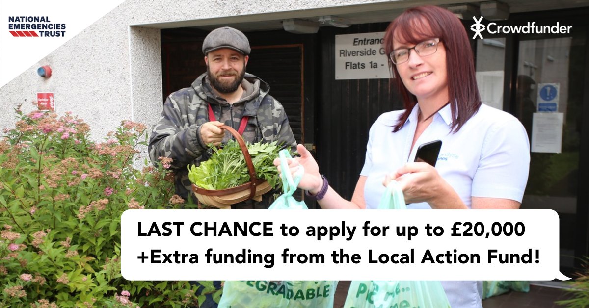NatEmergTrust's tweet photo. Looking for funding to help you overcome the financial challenges of the pandemic? Apply for our #LocalActionFund with @crowdfunderuk and you can still receive up to £20k in match-funding!
Apply here or support a local cause: https://t.co/FtTdpxUyis https://t.co/fTJtngiDJu