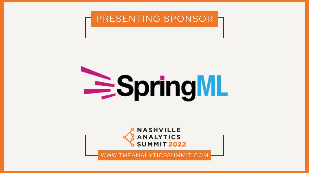 nashtechcouncil's tweet photo. Thank you to #NashAnalytics Summit Presenting Sponsor SpringML!
Be sure to connect with SpringML at NAS September 28 + 29!
TICKETS: https://t.co/GxGEQy9q4D
#NTC #NashvilleTech #TechCommunity #NashAnalytics #NAS2022 #Networking #Connections #Technology #TechEvents https://t.co/b82zkhaxYu