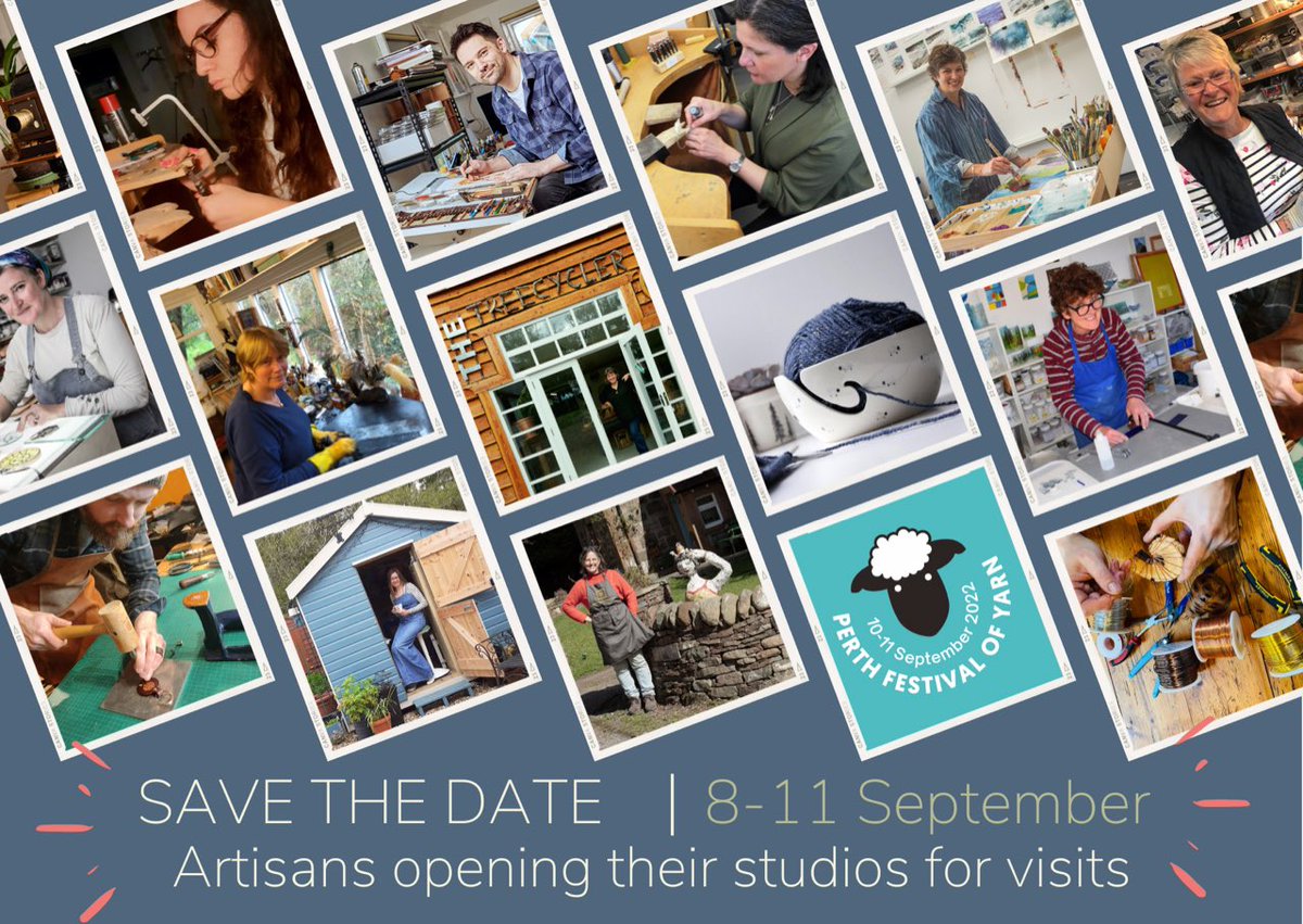 smartvillagesco's tweet photo. Several @pshireartisans are opening their studios between 8-11 September and are looking forward to welcoming visitors to see their working space and a wide selection of their work. This is co-inciding with the @perthyarnfest for those wanting to plan a fun #creative long weekend https://t.co/T3byNQHChg