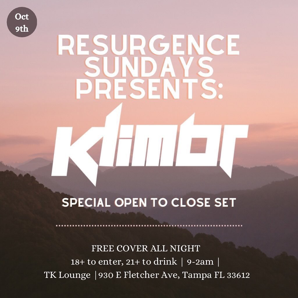 I know I’ll be spamming the F out of the it for the next 1.5 months, but come see me play an #opentoclose set at the infamous TK Lounge in Tampa on October 9th. #freecoverallnight