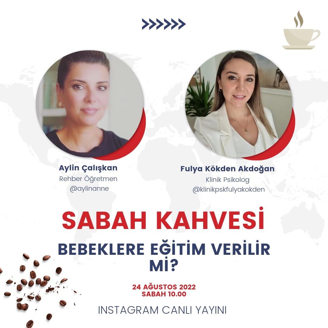Yarın bana sabah kahvesine beklerim 😊 Instagram canlı yayında Klinik pek <a href="/FulyaKokden/">Fulya Kökden</a> ile bebeklere aldırılan eğitimleri konuşacağız. Malum tuvalet eğitimi, uyku eğitimi, yemek yeme eğitimi ve Montessori kavram eğitimi aldıranlar var. 
Bekleriz☕ Adresim: instagram.com/aylinanne?igsh…