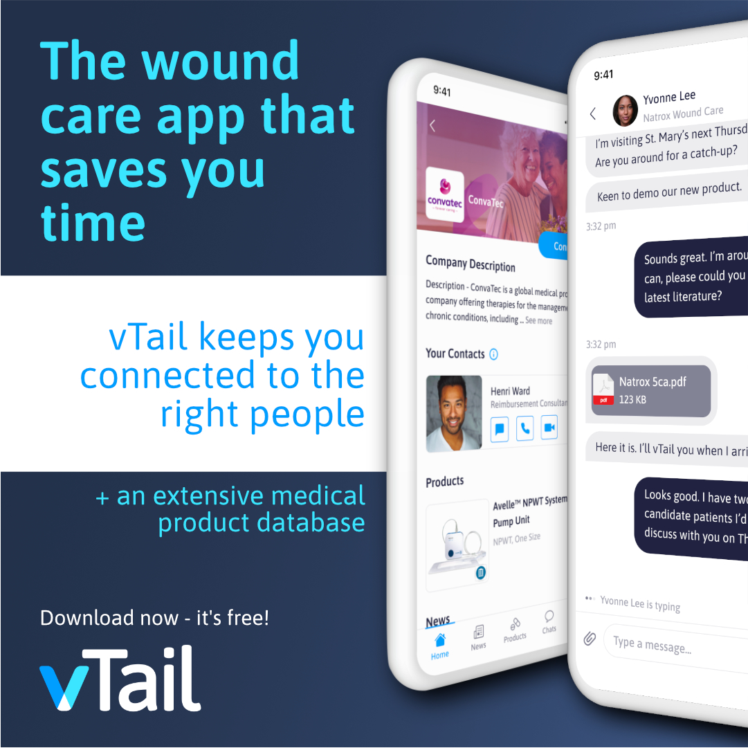 Throw away those business cards and join vTail where you gain secure access to reps for the products that you care about. Communicate securely right within the app, how and when you want.
 #woundcare #vtailapp #mobileapp