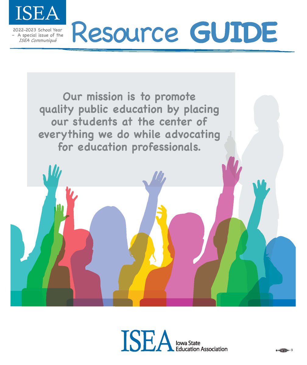 IowaSEA's tweet photo. Members: Don't start the year without looking through the ISEA Resource Guide. Delivered to your home this month and always in our members-only section online. We're here for you. 

#StrongPublicSchools #iaedchat #iaedfuture #WeAreISEA https://t.co/P9Ce8GziMI