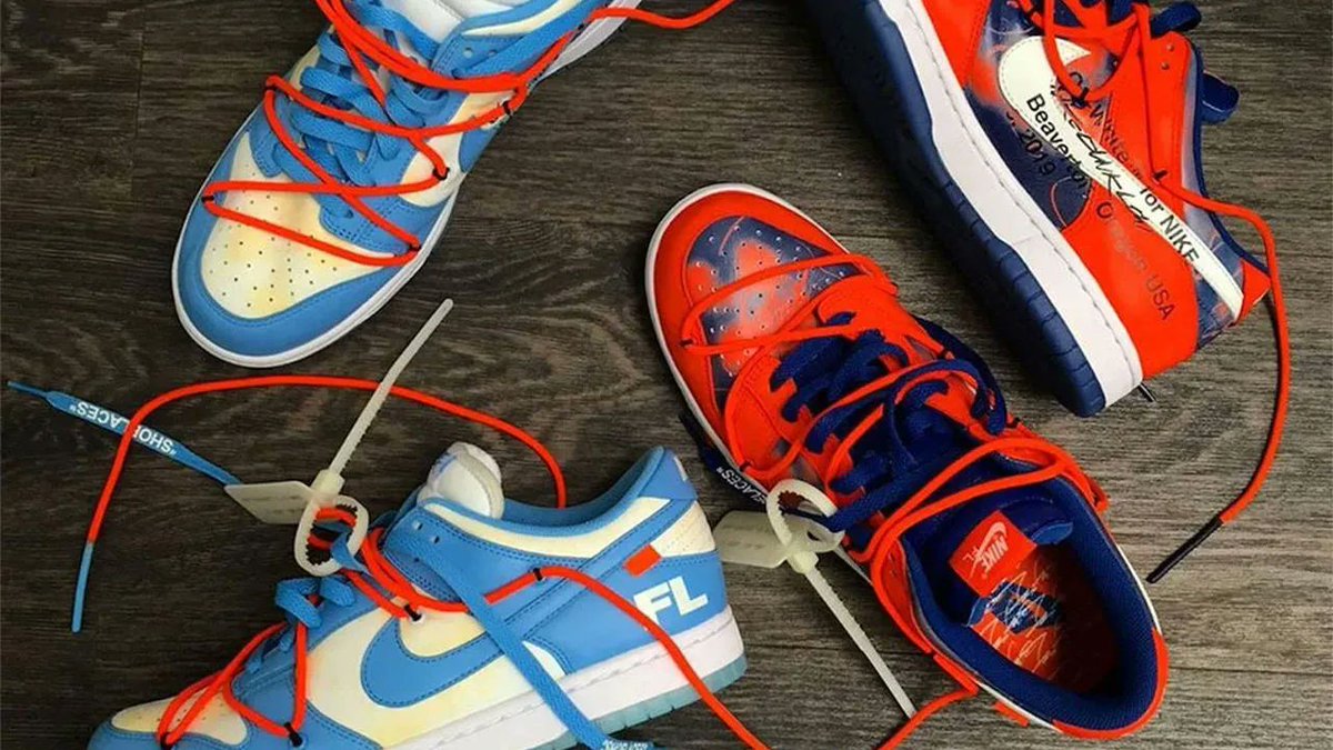 thesolesupplier's tweet photo. The Off-White x Futura x Nike Dunk Low is rumoured to drop on Virgil Abloh’s birthday 🚧 

Link > https://t.co/GwSUpCzoDK https://t.co/yBHDMnCOZk