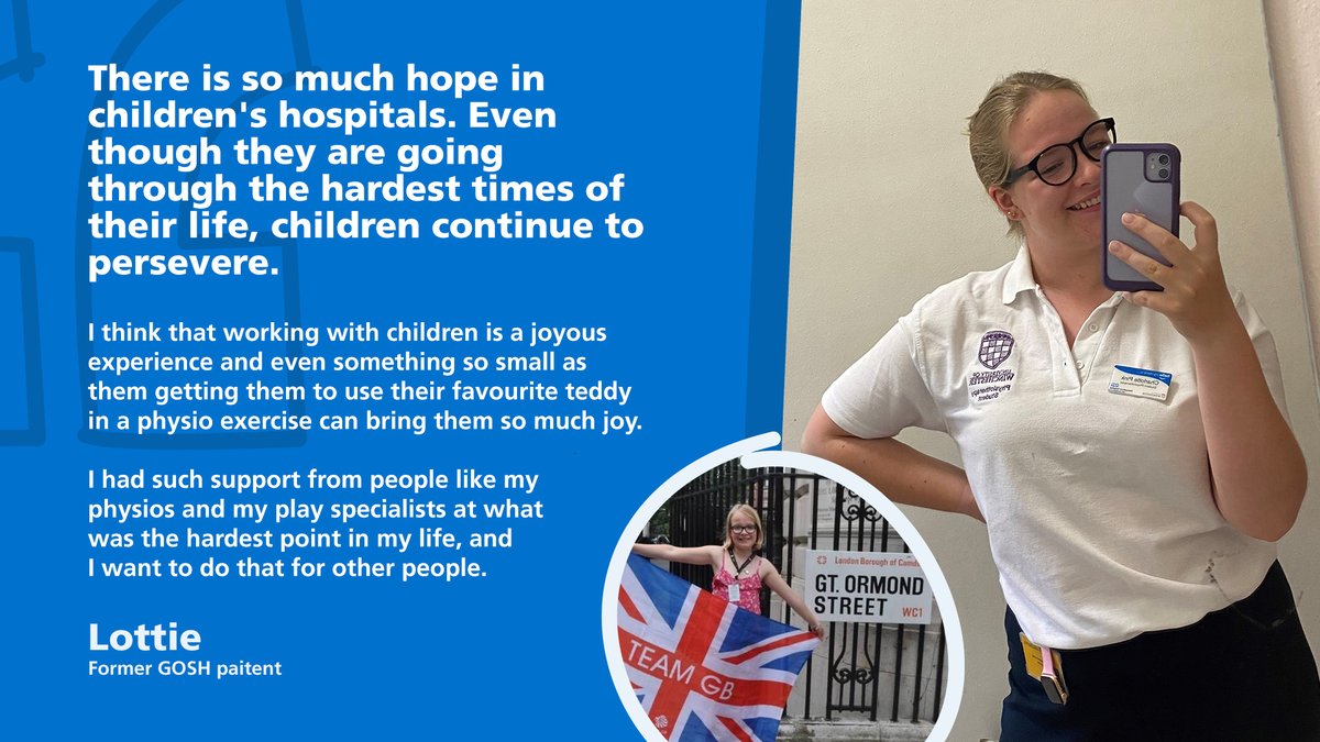 Meet Lottie. When she was 7 years old, she needed surgery at GOSH to remove a brain tumour. Here she is, 3 years later, ready to take part in the London 2012 <a href="/Olympics/">The Olympic Games</a> opening ceremony.🏅

Now, age 20, she's training to be a physiotherapist so she can support children like her.👏