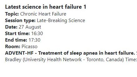 Congratulations in advance to Doug Bradley and John Floras - this coming Saturday at ESC late-breaking science!