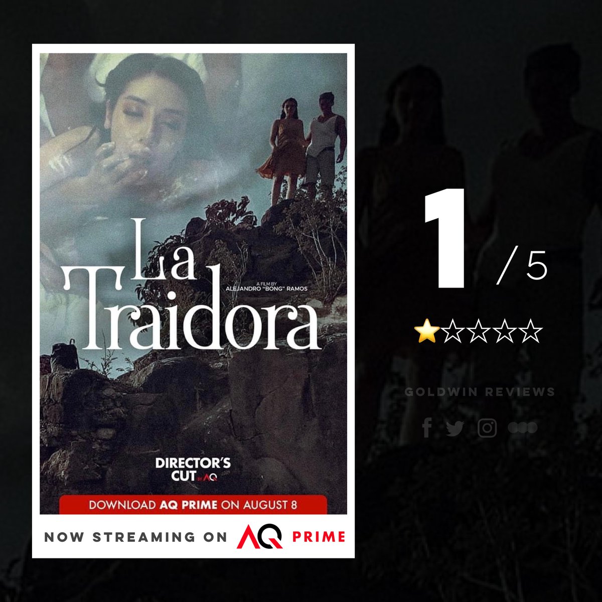 GoldwinReviews's tweet photo. La Traidora (2022)
Directed by: Bong Ramos

- A MOVIE REVIEW THREAD -

#goldwinreviews #LaTraidora #BongRamos #JuanCalma #JoniMcNab #BrylleMondejar #OJArci #grLaTraidora #AQPrime #grAQPrime
AQ Prime | OJ Arci, Juan Calma, Joni McNab, Brylle Mondejar, Ricardo Cepeda https://t.co/4jVikEQym0