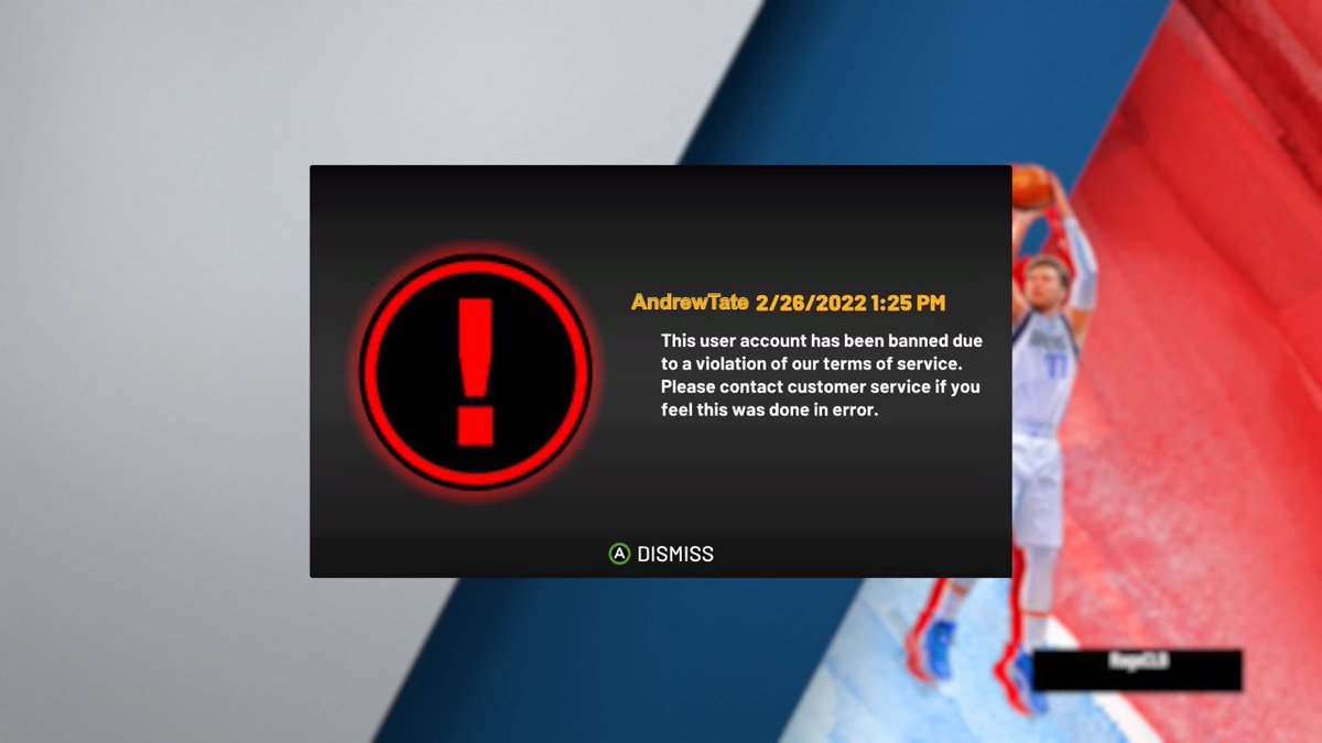 2KIntel's tweet photo. Andrew Tate has been banned from 2K https://t.co/T0WD4g7hhq