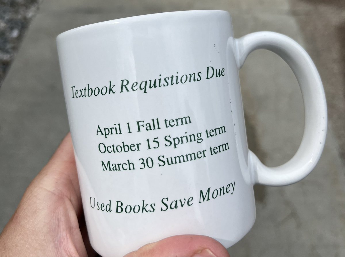 garlicksauce's tweet photo. The best part of new faculty orientation so far is this passive-aggressive AF mug from the bookstore people. https://t.co/r3TXO7xL4B