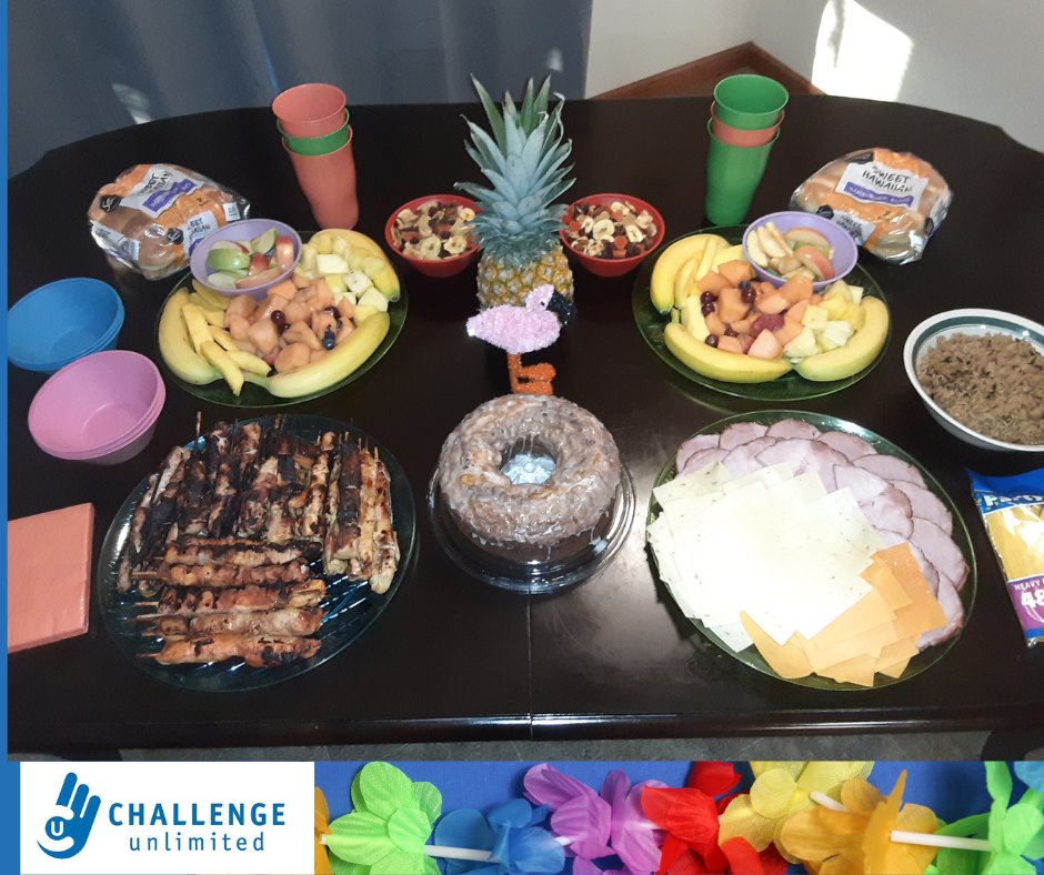 CUINCorg's tweet photo. Some of our Residential Options clients had a Luau celebration last week! Complete with a #grillout and party favors! Look at that spread! 🌺☀️🍍
#abilitynotdisability #grillingtime #itsaparty #bbq #luau https://t.co/EEoz8MIKz5