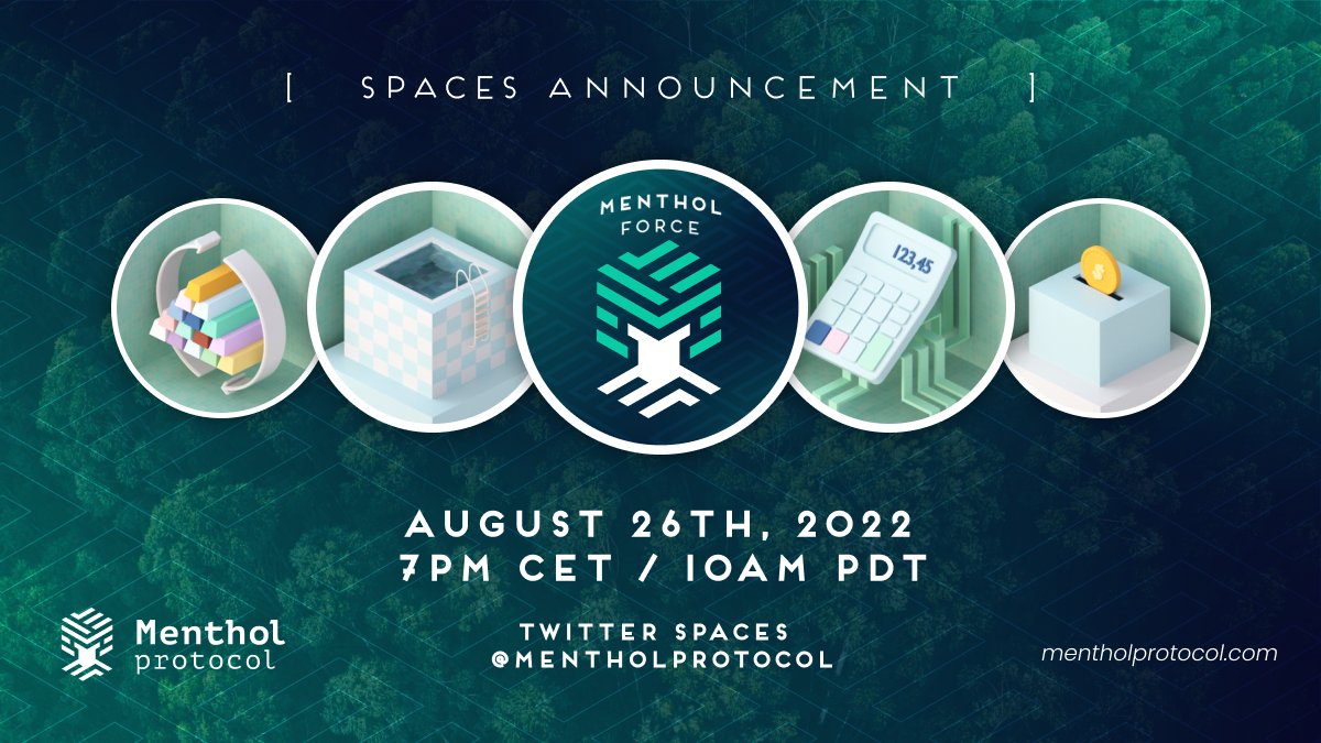 MentholProtocol's tweet photo. Upcoming Friday, our Twitter Space gets 5!
We will talk about the MENTHOL FORCE, the best ambassador Program the #ReFi world has ever seen, and give you some exciting insights about upcoming Protocol-Features!

#regens #sustainability #regeneration #twitterspaces #climate #carbon https://t.co/XOnFnypMVR