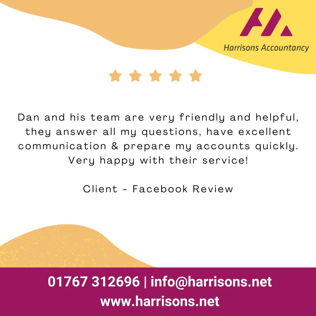 harrisonsnet's tweet photo. We're here for you every step of the way!
Help #futureclients make the best decision and choose us to be their #accountant, all you need to do is leave a #review on Google or #Facebook! Thank you to everyone who has already left a review 🙌
#clientreview #customerservice https://t.co/KqOqs7rmMj