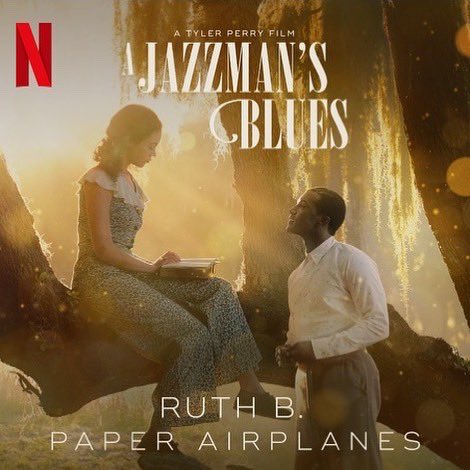 itsruthb's tweet photo. thank you @tylerperry for trusting me to write this song for your beautiful movie. Paper Airplanes out now (A Jazzman’s Blues out sept 23 on @netflix) https://t.co/GDXKFi0Qvc https://t.co/eNkpMi0bjn