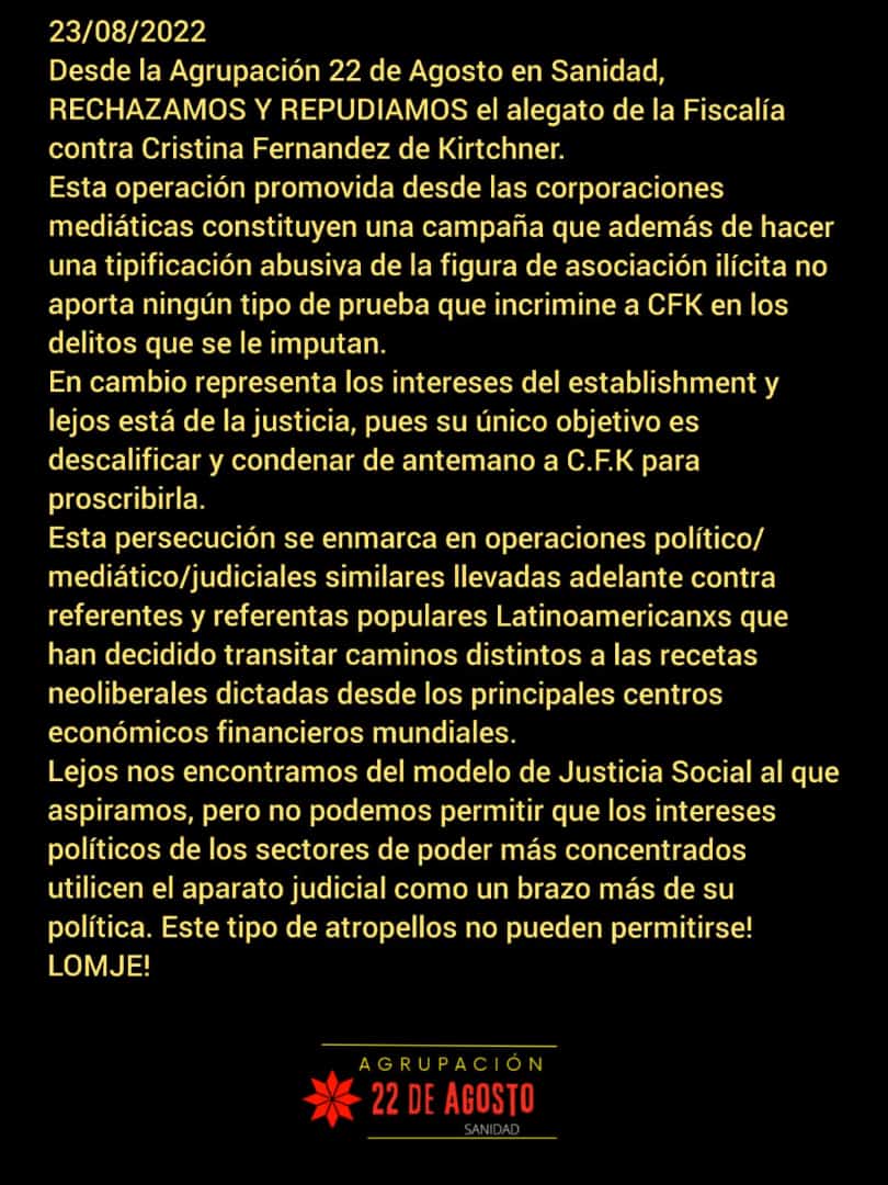 22_deagosto's tweet photo. @CFKArgentina https://t.co/ygxJ1vMuCO