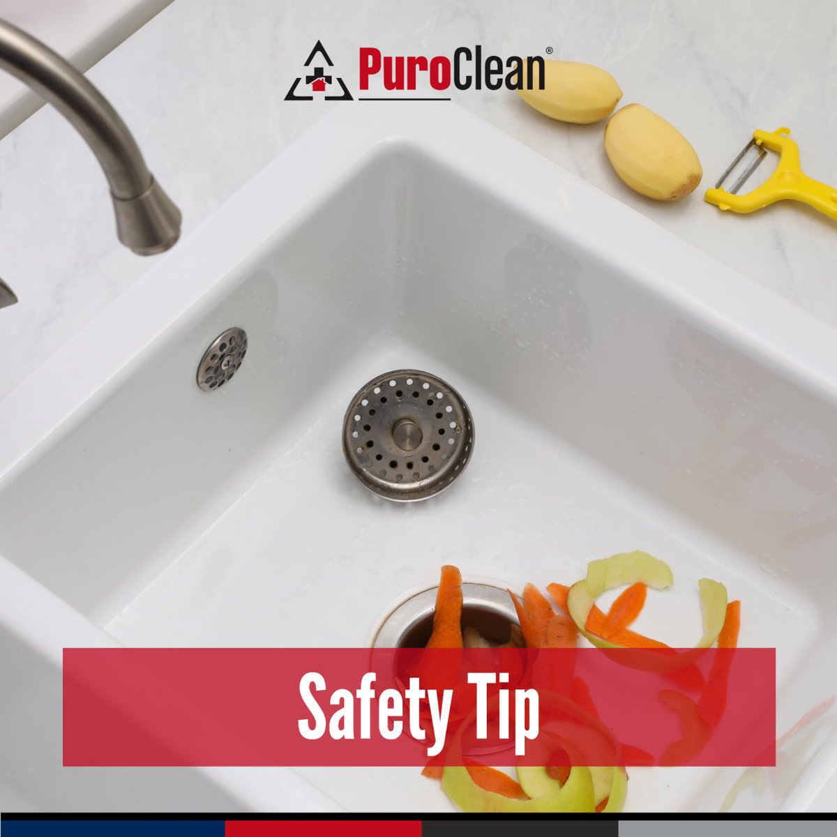 Using hot water to clean kitchen scraps from your sink is a recipe for disaster. Hot water melts grease and fat, causing clogged drains and mechanical damage. When you need to run the garbage disposal after a meal, switch to cold water instead.

#Safety #SafetyTip #PuroClean