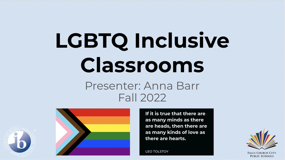 Just had a wonderful experience presenting on LGBTQ Inclusive Classrooms as part of <a href="/FCCPS/">Falls Church City Public Schools</a> PD Day 1! I am thankful to have the chance to bring these issues to the attention of my fellow teachers, and I'm excited to do it again tomorrow :) #Revitalized #Pride #DoSayGay