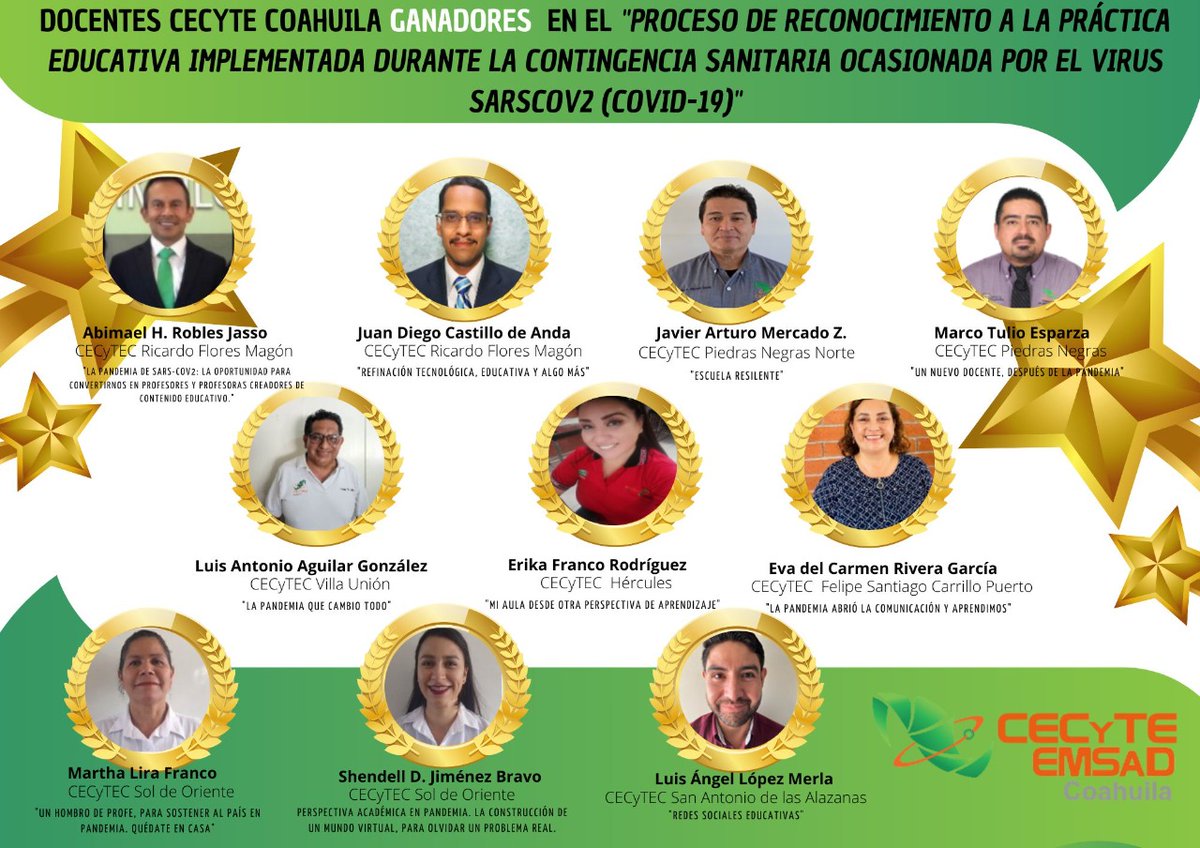 Nuestro Director General, Profr. <a href="/Demetrio_Z/">Demetrio Zuñiga</a> dialoga junto con la Directora Académica, Mtra. Catalina Leticia Rodríguez, con los ganadores en el Proceso de Reconocimiento a la Práctica Educativa en la Contingencia del COVID-19. ¡Muchas felicidades por su esfuerzo! #SomosCecyte