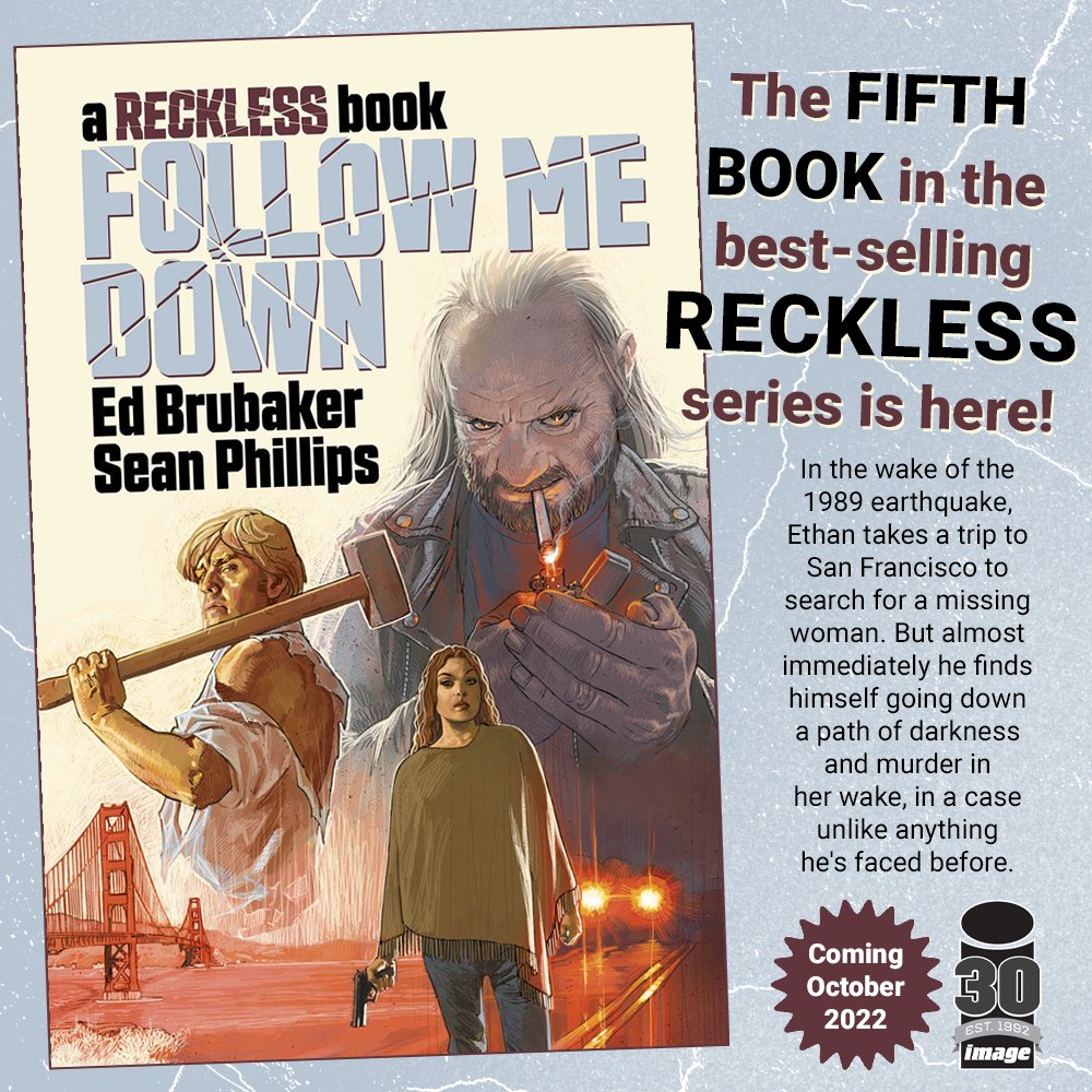 DiaBookshelf's tweet photo. Ethan takes a trip to San Francisco to search for a missing woman. But almost immediately he finds himself going down a path of darkness.

FOLLOW ME DOWN
Coming October 2022
Published by: @imagecomics
Written by: Ed Brubaker
Illustrated by: Sean Phillips &amp; Jacob Phillips https://t.co/bpJNZ96DPi