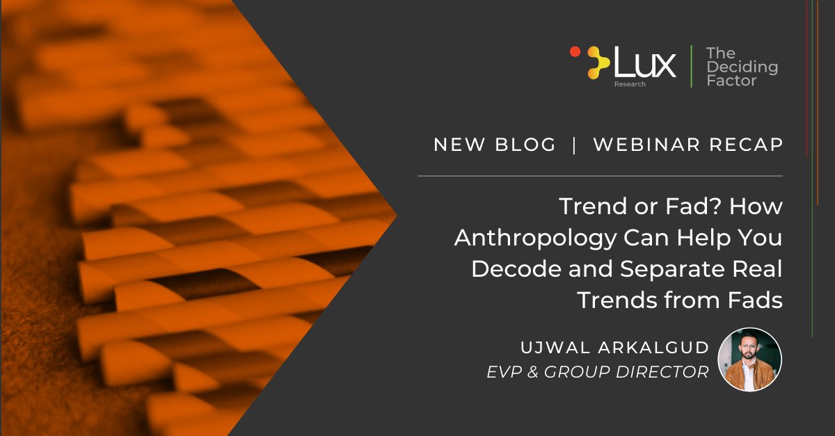 LuxResearch's tweet photo. We recently held a webinar that outlined how companies should focus on measuring the volatility of trends to improve their success rate in innovation.

Get the full #LuxTake on our blog: https://t.co/rtSnAplfwh https://t.co/ikiA08PoNE