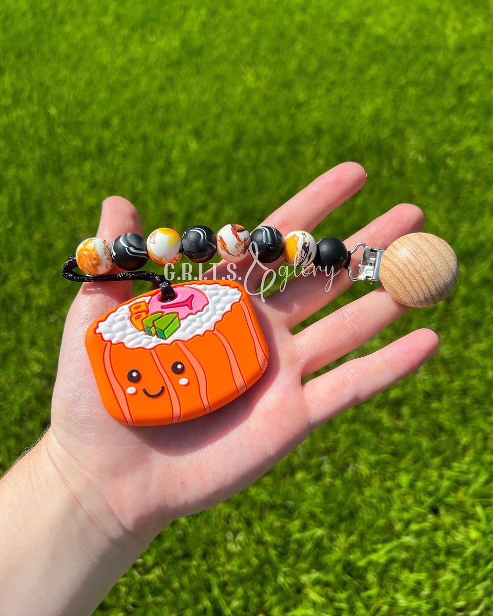 grits_and_glory's tweet photo. This is how we (sushi) roll 😎🍣

Pacifier Clip $16
Teether $8
Pacifier clip AND teether duo $22

If you haven’t yet, join our VIP group on Facebook and get in on our giveaway going on NOW! 🤩

#sushi #sushilovers #pacifierclip #teether #teetherclip #smallbusiness #trending #fyp https://t.co/9bte1GWsZs