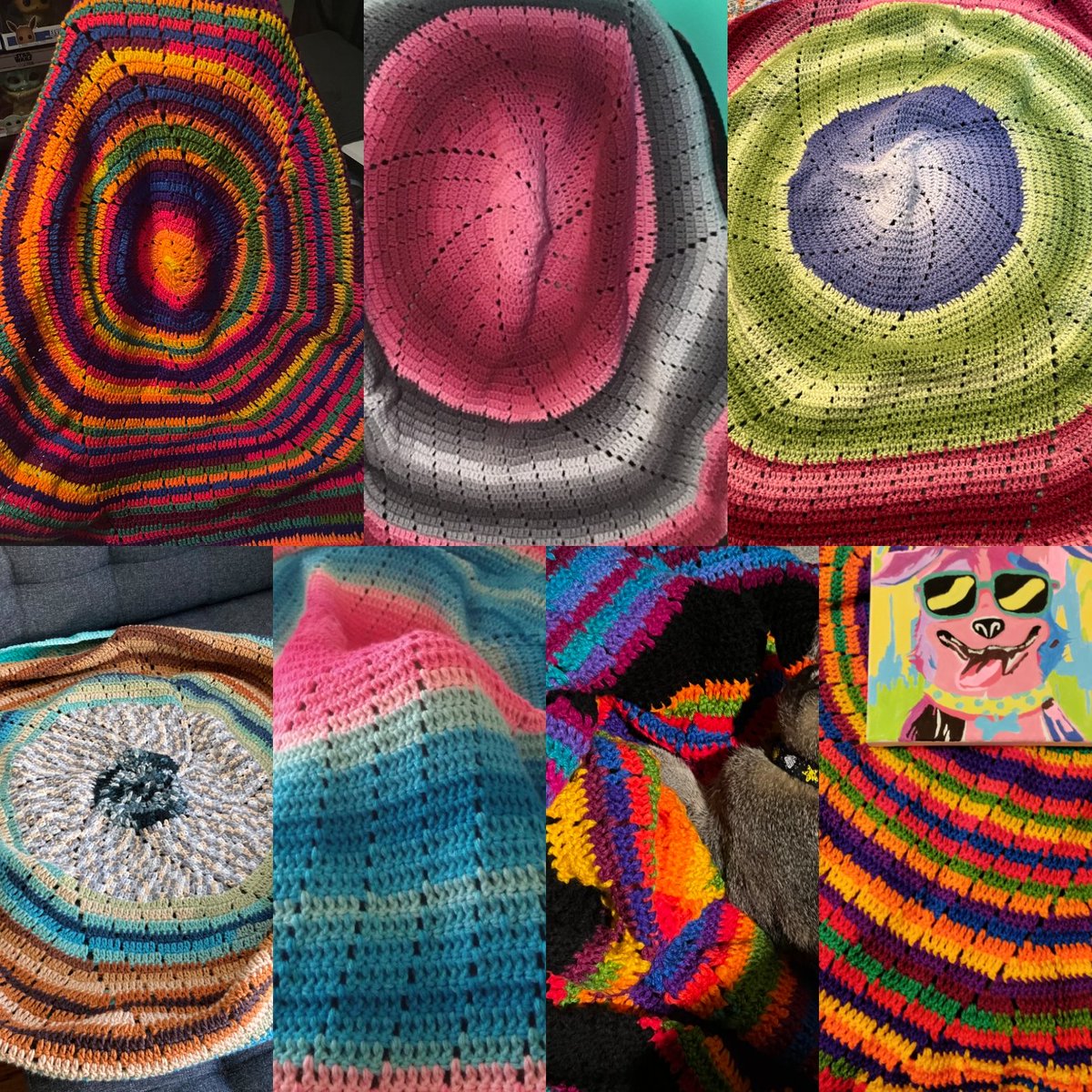 TinyTreesTV's tweet photo. My crafting itch came back in the BEST way. 
I was able to surprise my moderator team with thank you gifts. Personalized blankets that I felt represented them all.  
I'm now making these for community members 👀
I love this so much https://t.co/iiRVdDcWNM