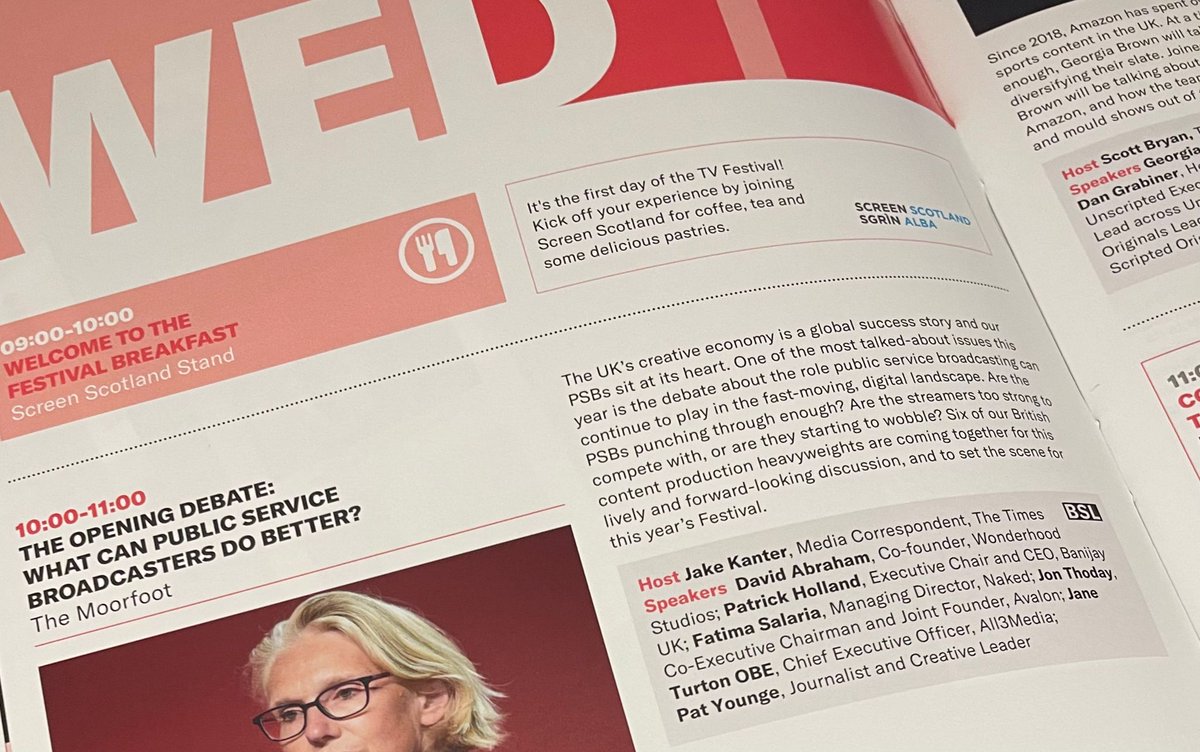 StoryboardTVUK's tweet photo. Good to be @EdinburghTVFest live this year. @SyedaSyeda and I are looking forward to the session we’ve been producing: tomorrow 10am. The Opening Debate. In the Moorfoot. We have an amazing panel giving their time to help us discuss one of this year’s hottest issues. #EdTVFest https://t.co/IFUQTKTZmC