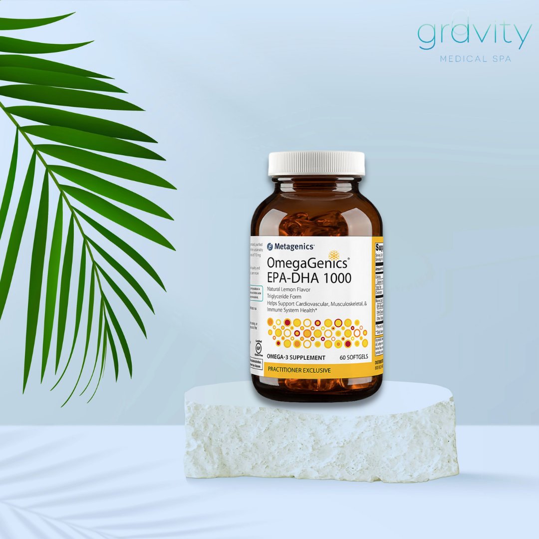 gravitymedspa's tweet photo. OmegaGenics® EPA-DHA 1000 
It features a concentrated, purified source of omega-3 fatty acids in triglyceride form from sustainably sourced, cold-water fish. Each softgel provides a total of 710 mg EPA and 290 mg DHA.

.
#sanclemente #omega #omega3 #nutrition #fishoil #metagenics https://t.co/e7LfoqlHLI