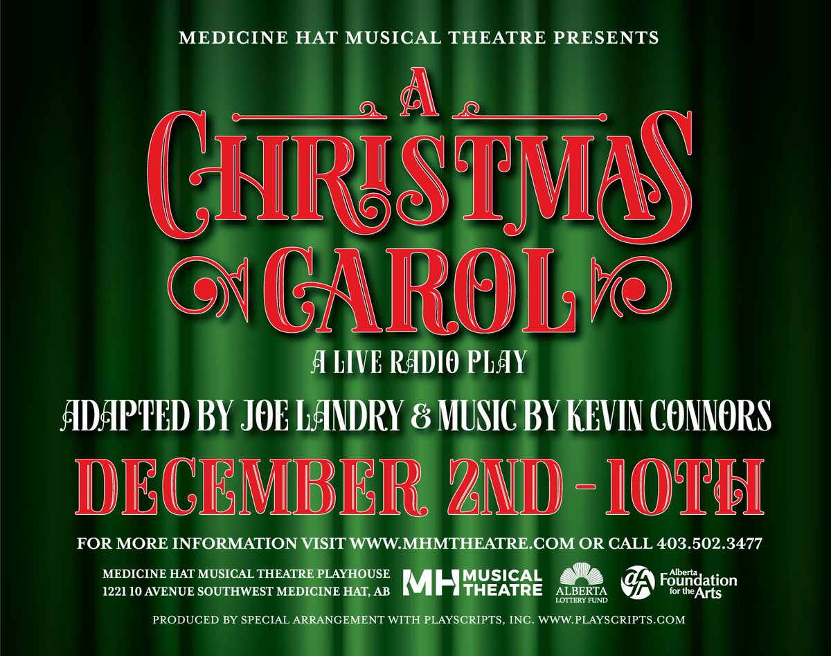 We return this Christmas with one of our popular live radio plays, "A Christmas Carol", coming to the Playhouse stage Dec 2, 3, 4 (matinee), 7, 8, 9 &amp;10, tickets on sale Nov 1

**AUDITIONS FOR THIS SHOW WILL BE HELD SEPTEMBER 12 AND 14***
Visit mhmtheatre.com for info!