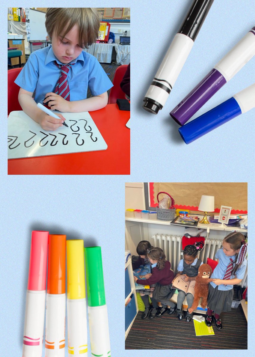 StCharlesGla's tweet photo. P1 had another very busy day today. They were creating aliens at the #CreativeArea, looking after babies in the #HomeCorner, reading stories in the #Library, exploring the #WaterArea and counting how tall the bricks were and learning to write the number 2 in the #NumeracyArea. https://t.co/mP1m8i9seZ