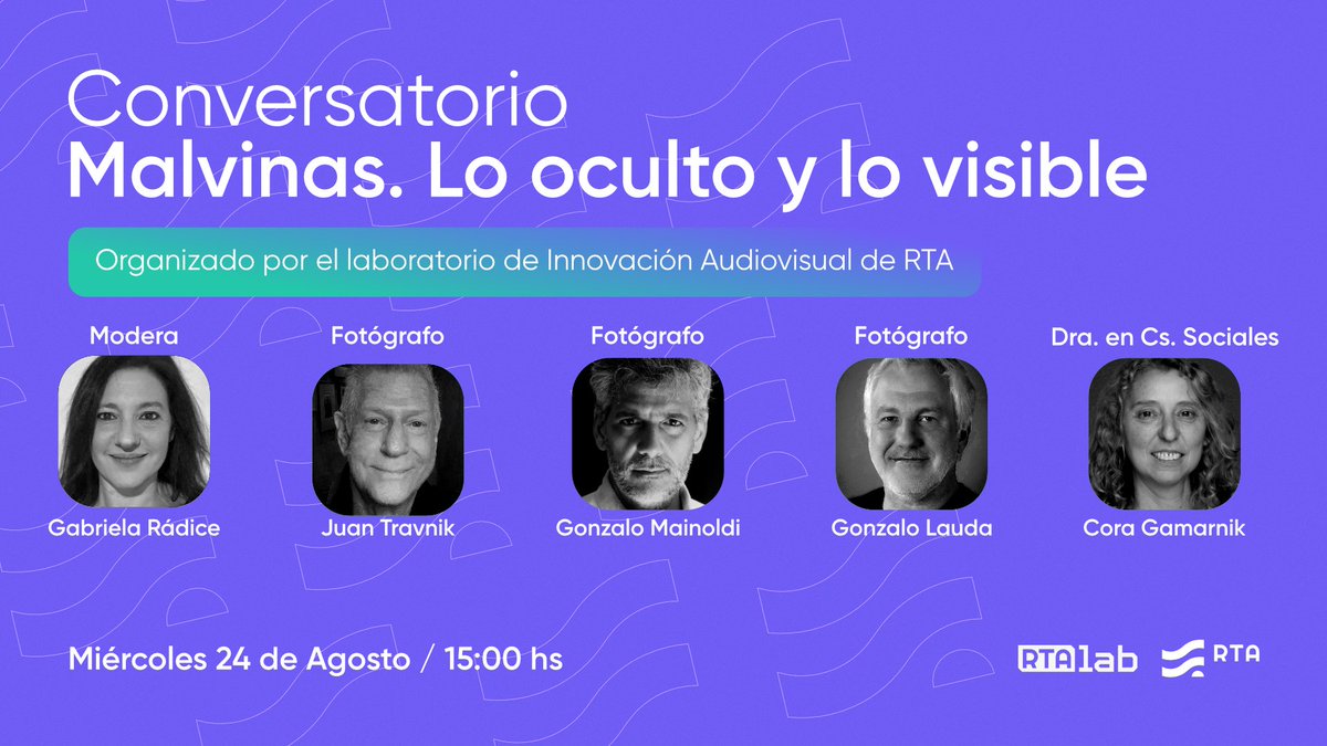 Tres fotógrafos comparten sus miradas sobre Malvinas. Travnik, Mainoldi y Lauda conversan con <a href="/coragamarnik/">Cora Gamarnik</a>. Conduce <a href="/GabiRadice/">Gabriela Radice 💚</a>.

Malvinas. Lo oculto y lo visible. Un encuentro para pensar las islas desde las imágenes.

🔴 Miércoles 24 a las 15:00 en youtu.be/14dFhq7Z2Go