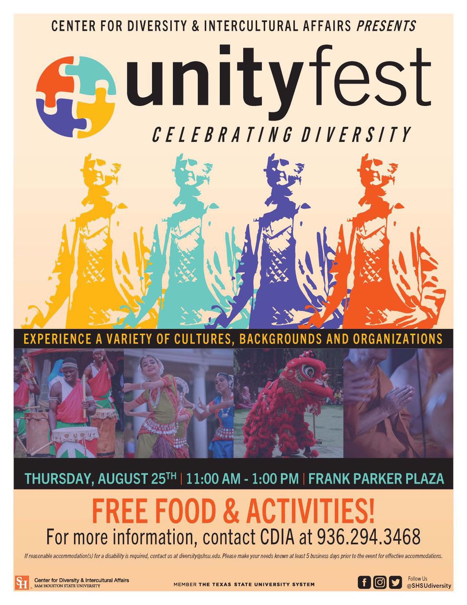 SHSU_ASA's tweet photo. ASA will be at uniftyfest this Thursday 🌍

Frank Parker Plaza

11 PM - 1 PM ‼️

Come out to win some free stuff 🫣

#ShsuWelcomeWeek2k22 #shsu22 #shsu23 #shsu24 #shsu26 https://t.co/uuVEecQBdx