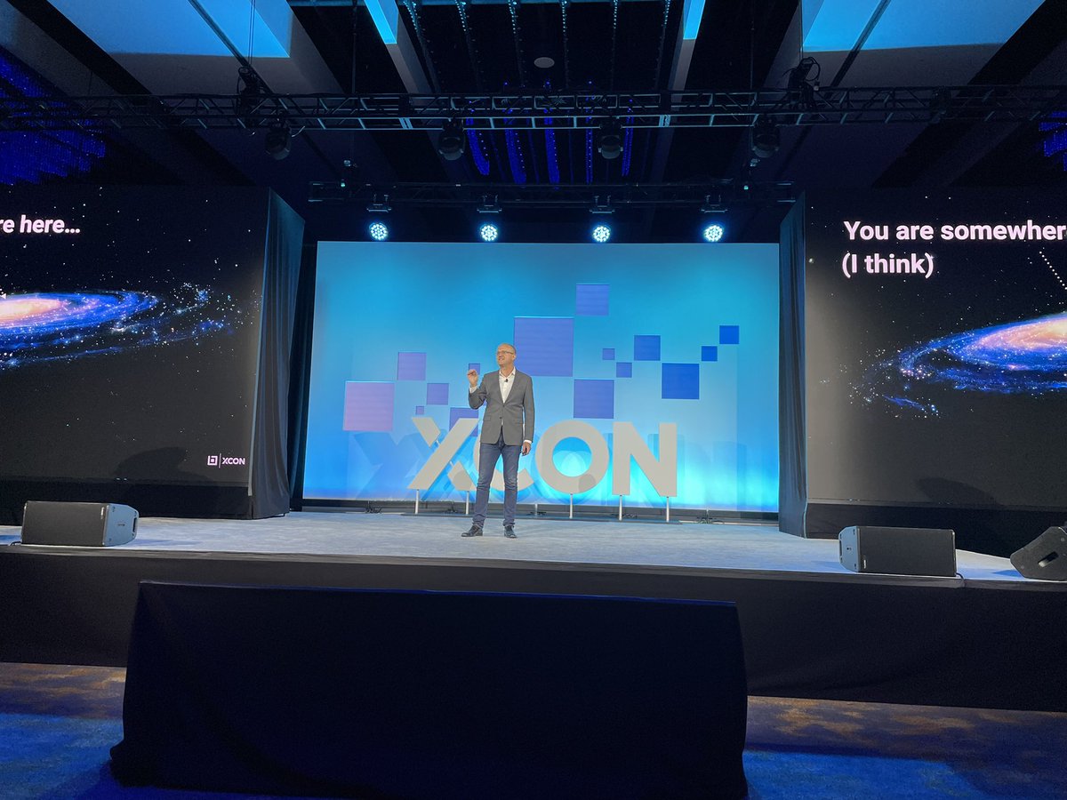 dkcira's tweet photo. Amazing start of #XCON2022 with cosmological themed keynote from Jon Elliott @Bluebeam https://t.co/QkTqoPpkia