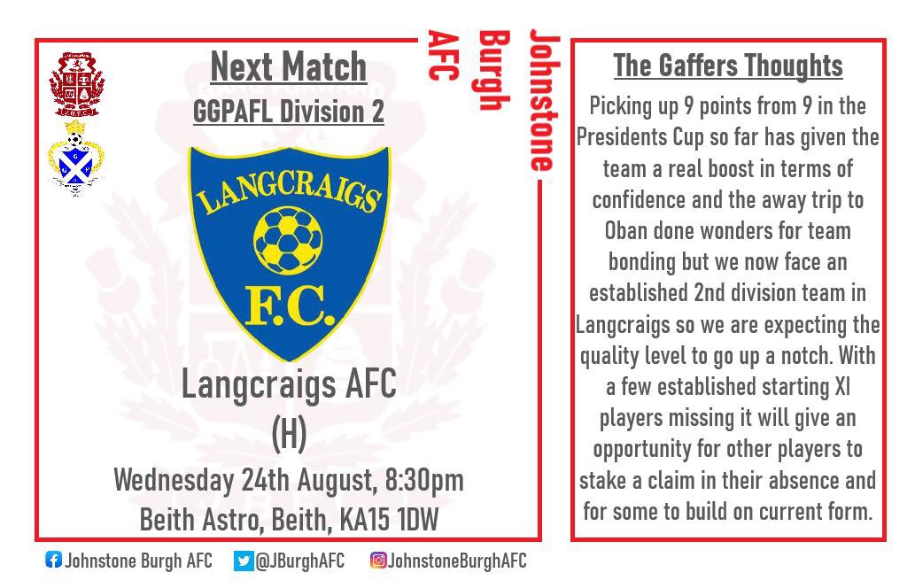 <a href="/GGPAFL/">Greater Glasgow Premier AFL</a> <a href="/scotfootfixs/">Scottish Football Fixtures</a> <a href="/scottish_aff/">AmateurFixturesResultsSCO</a> <a href="/ftsc0res/">fulltimesc0res</a> <a href="/johnstone_burgh/">Johnstone Burgh Football Club</a> <a href="/BurghClub/">Johnstone Burgh Community Football Club</a>