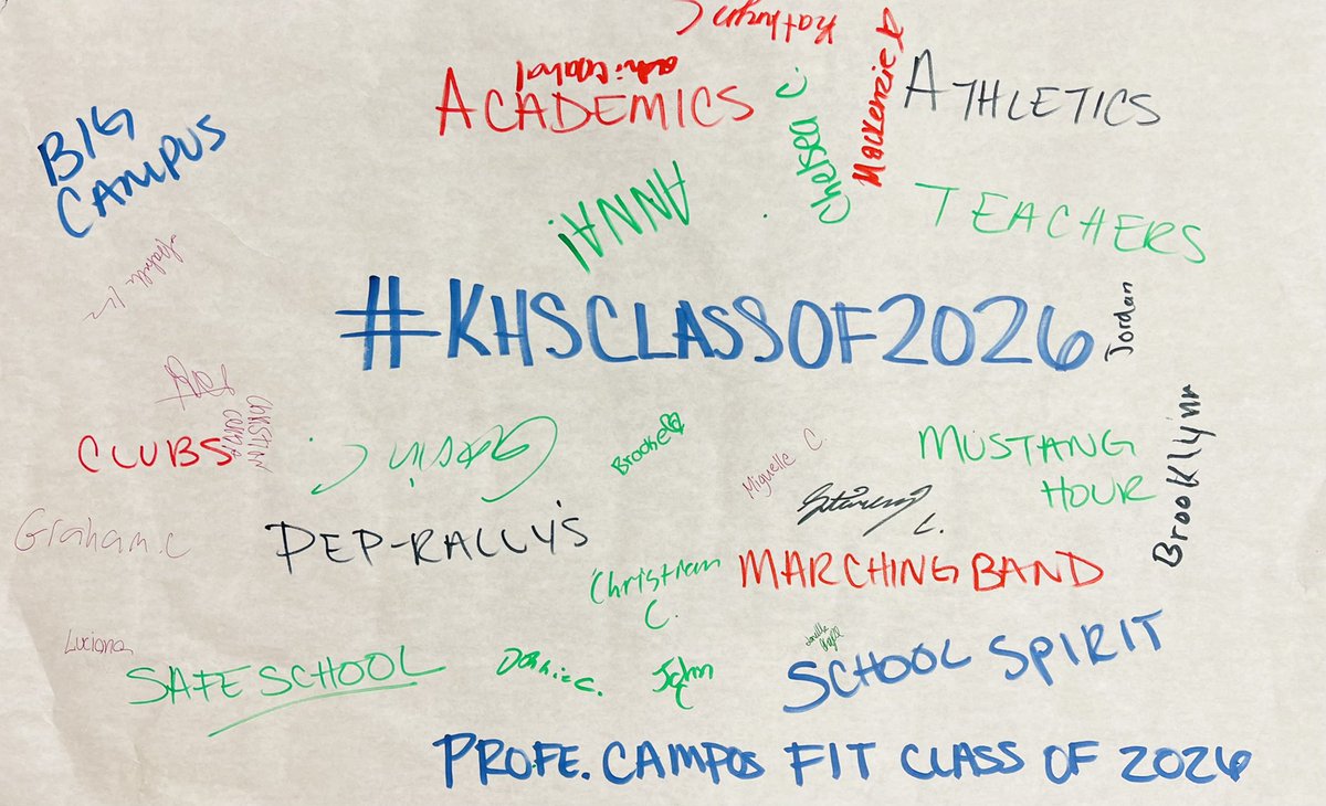 ProfeCamposKHS's tweet photo. Chatting with my FIT class about the best parts in KHS was wonderful today! #KHSclassof2026 @mustang_roundup @ChapuseauxK @KHSMustangHour https://t.co/FdapNgH572