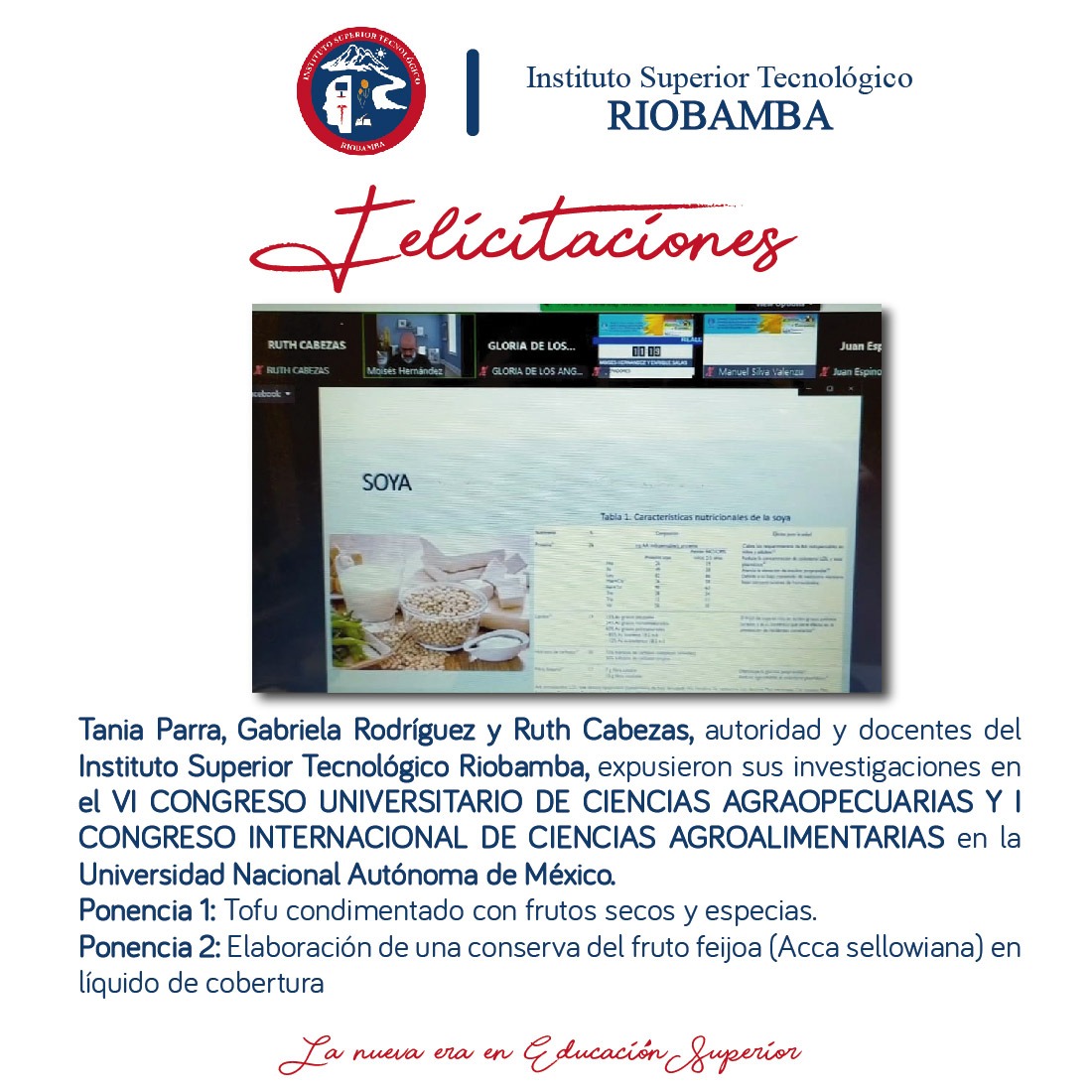 #Yo_❤_Al_Insti
🥳Felicitaciones🥳

 👏👏A nuestra autoridad y docentes por la socialización de su investigación en el  VI CONGRESO UNIVERSITARIO DE CIENCIAS AGROPECUARIAS y I CONGRESO INTERNACIONAL DE CIENCIAS  AGROALIMENTARIAS en la <a href="/UNAM_MX/">UNAM</a>