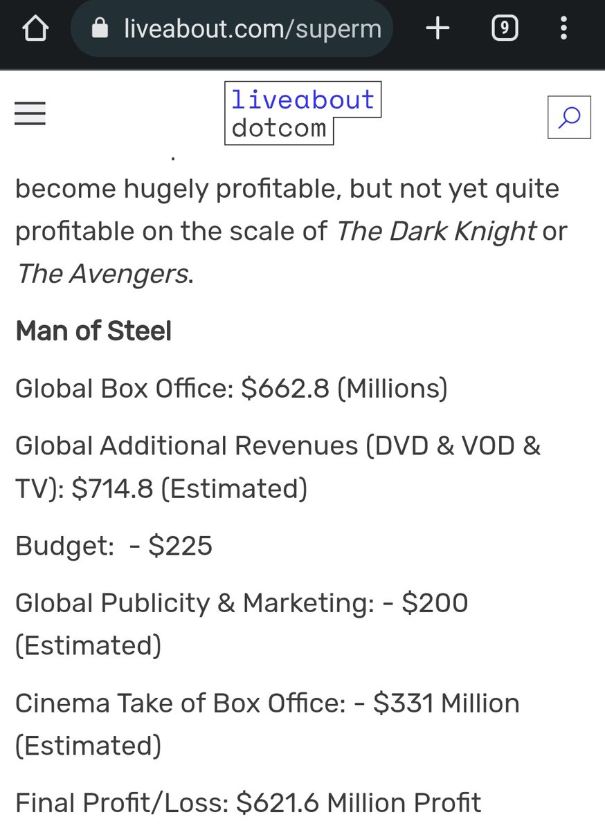 dcolympus's tweet image. Everytime someone say that #ManOfSteel of any #ZackSnyder DC project "wasnt profitable", show them this:
#RestoreTheSnyderVerse