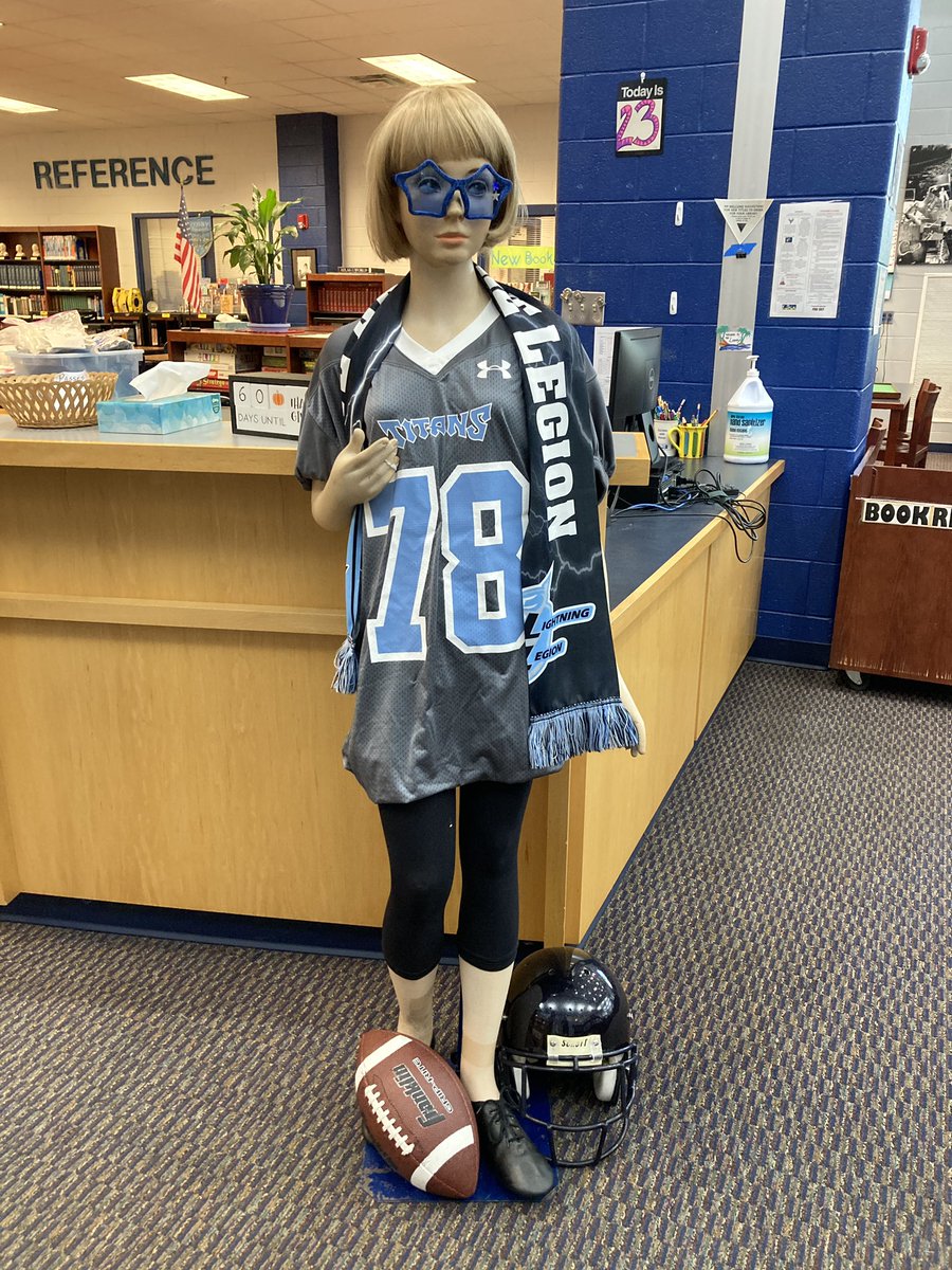 McGrawML's tweet photo. Page Turner was so happy to welcome all of the Titans back to the Cosby library! #WeAreCosby #ccpslibraries https://t.co/5bk8tRGf6o