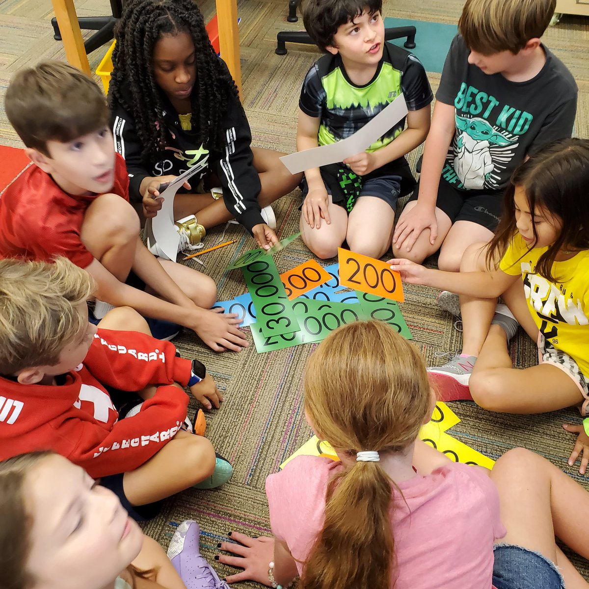 MrsHBrookside's tweet photo. LOVED the discussion I was hearing as they built numbers with place value strips!  #itsworthit #brooksidebcats1 https://t.co/BhX5FNPcOr