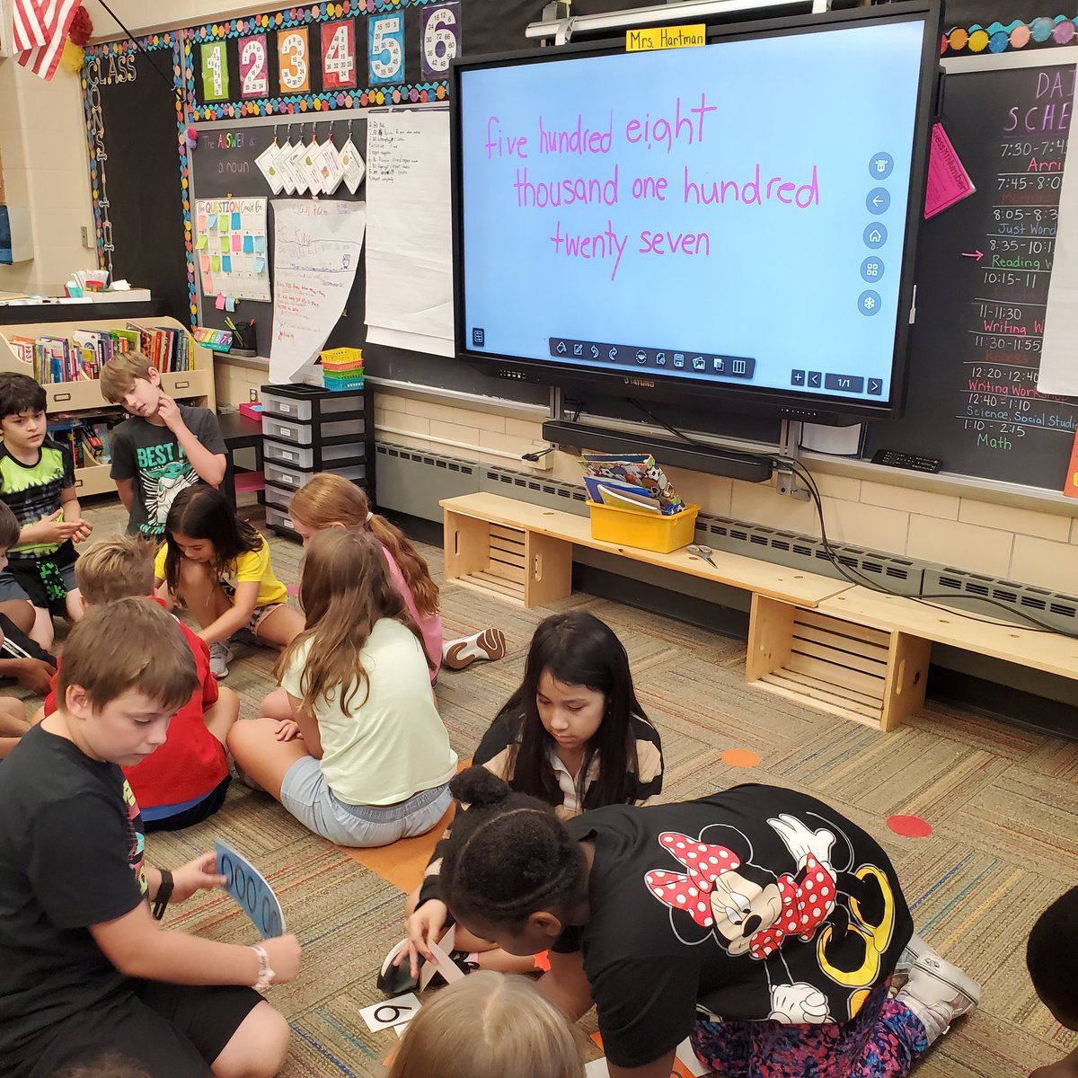 MrsHBrookside's tweet photo. LOVED the discussion I was hearing as they built numbers with place value strips!  #itsworthit #brooksidebcats1 https://t.co/BhX5FNPcOr
