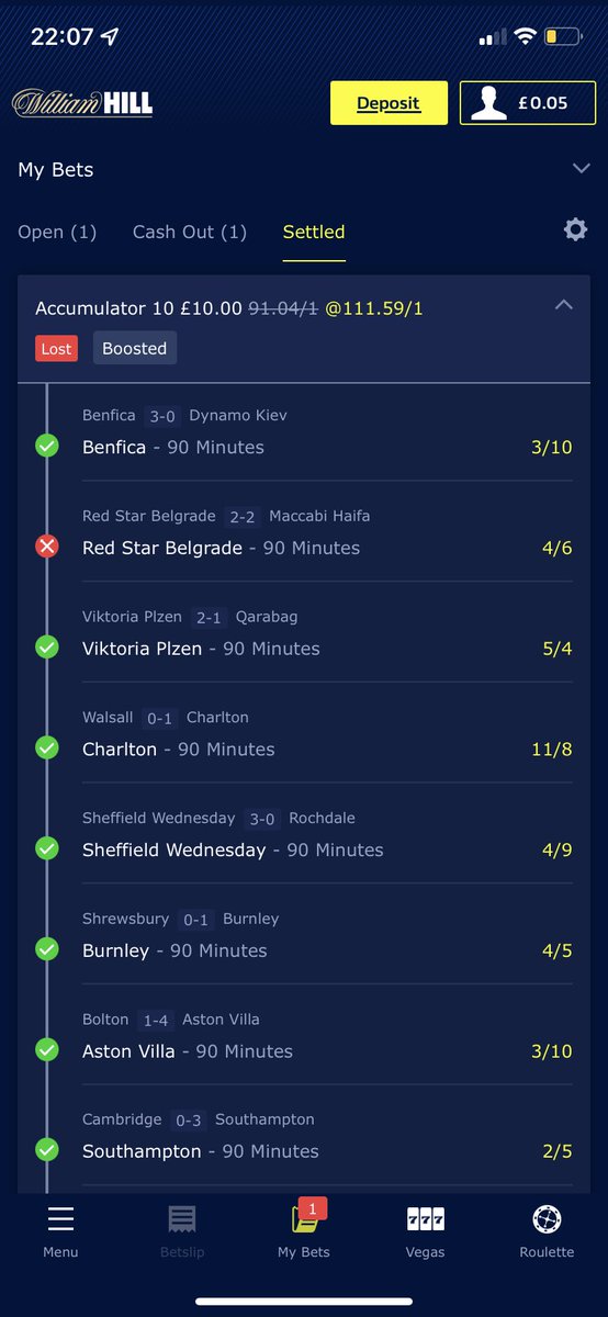 MattyPaton's tweet photo. Ruined by a 90th minute own goal🤦‍♂️  help a guy out @WilliamHill 🤣🤣 https://t.co/LdCvaVb0S2