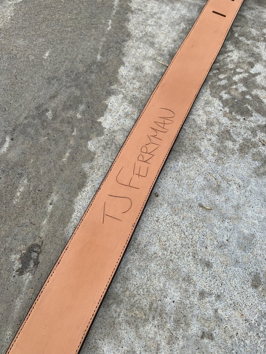 Justus_Seiber's tweet photo. Guitar strap for my boy TJ… this is gonna look good on his strat… go stream his tunes https://t.co/B3L4CJRUsw