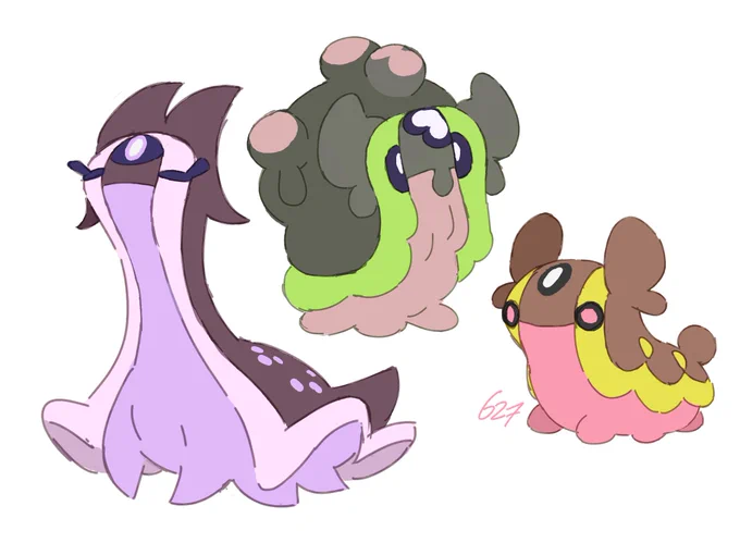 Someone lended me a tablet !I'm trying to get used to it, have some Gastrodon redrawn 